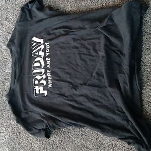 Gray top with white outlined and bold words